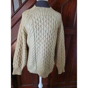 A New Day Womens Cable Knit Sweater XXL Beige Wool Blend Pullover